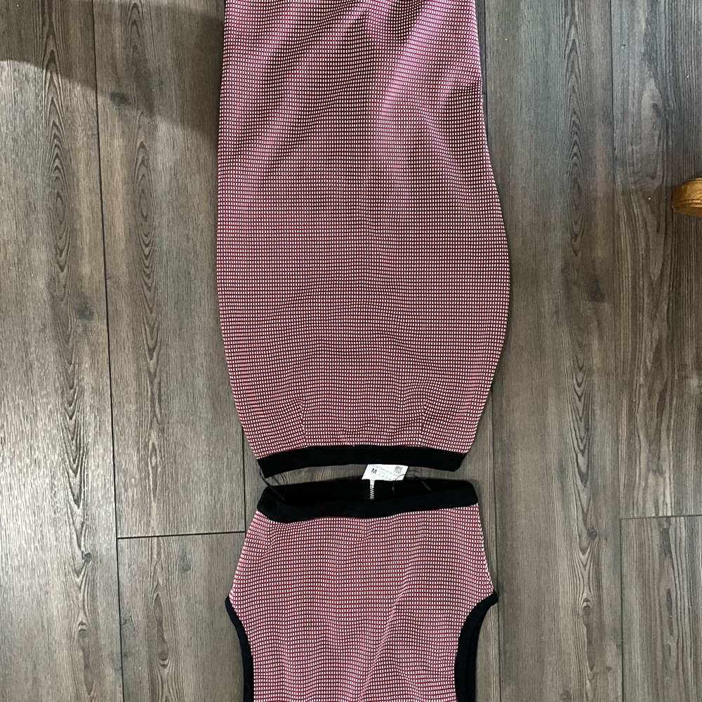 H&M Pink and Black Knit Skirt Set